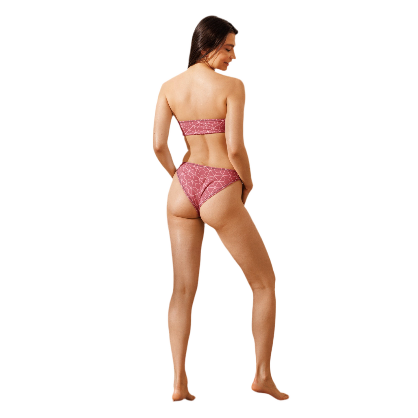 Color Recycled bandeau bikini (detail) β swimwear for Black women β Pink Butter