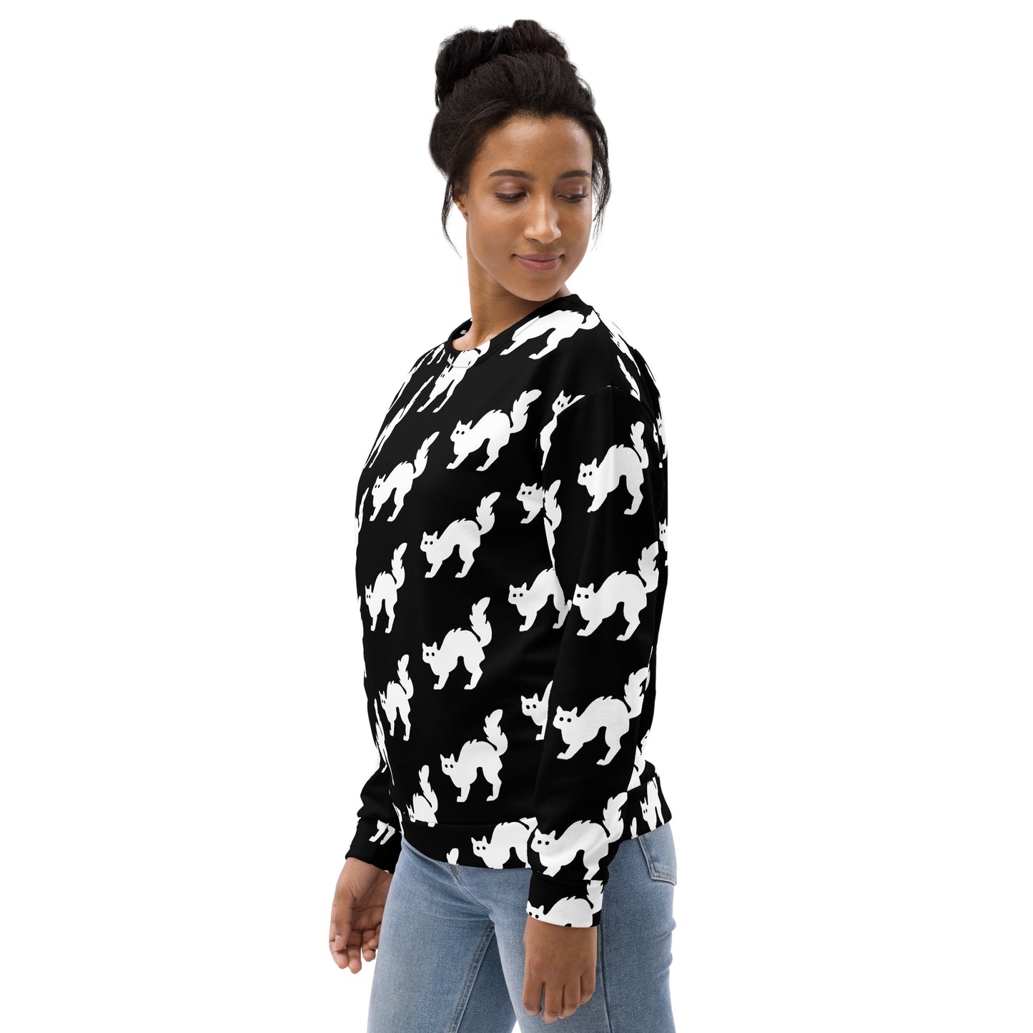 halloween Unisex Sweatshirt (back) — activewear for Black women — Pink Butter