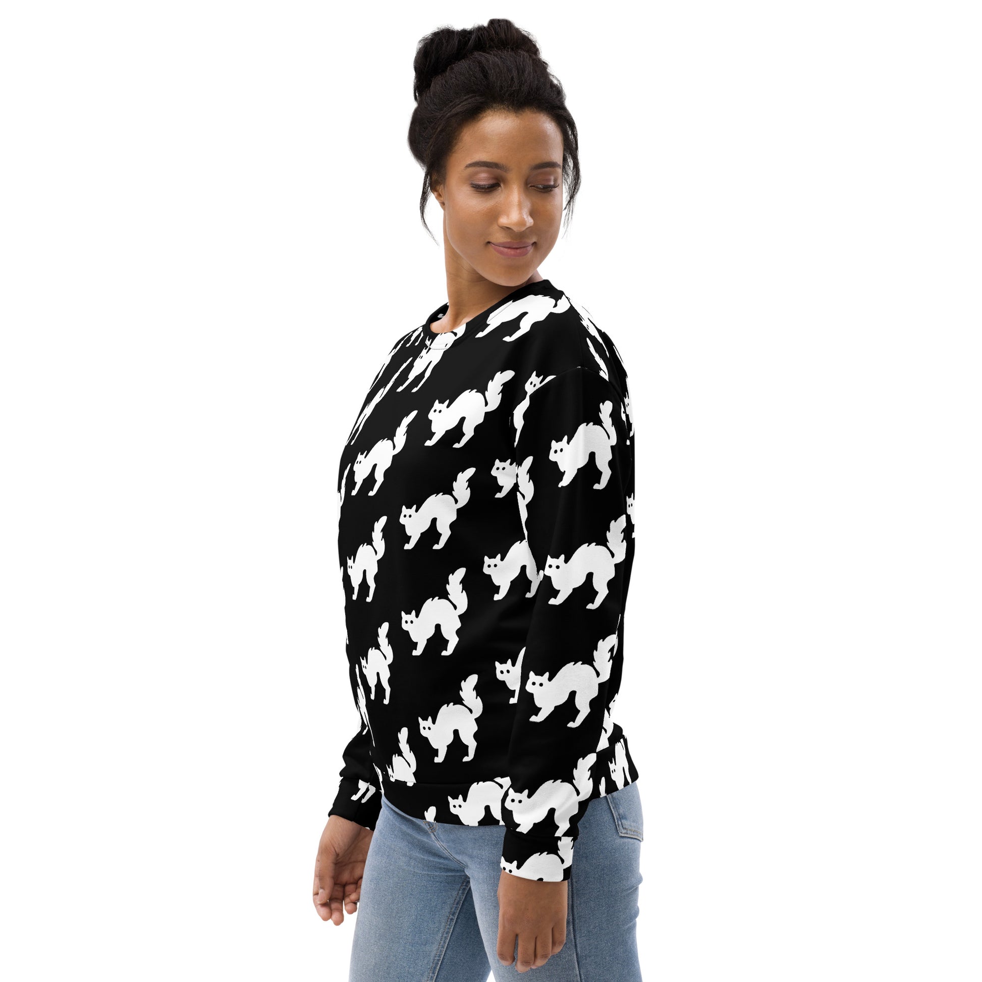 halloween Unisex Sweatshirt (back) — activewear for Black women — Pink Butter