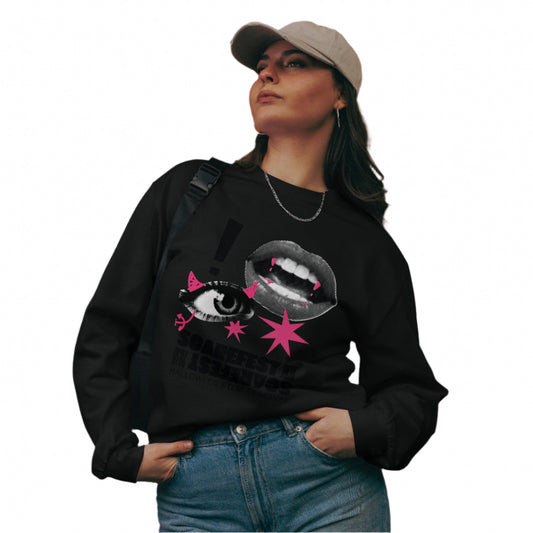 Smooches Premium heavyweight long sleeve shirt — bodycon dress for Black women — Pink Butter