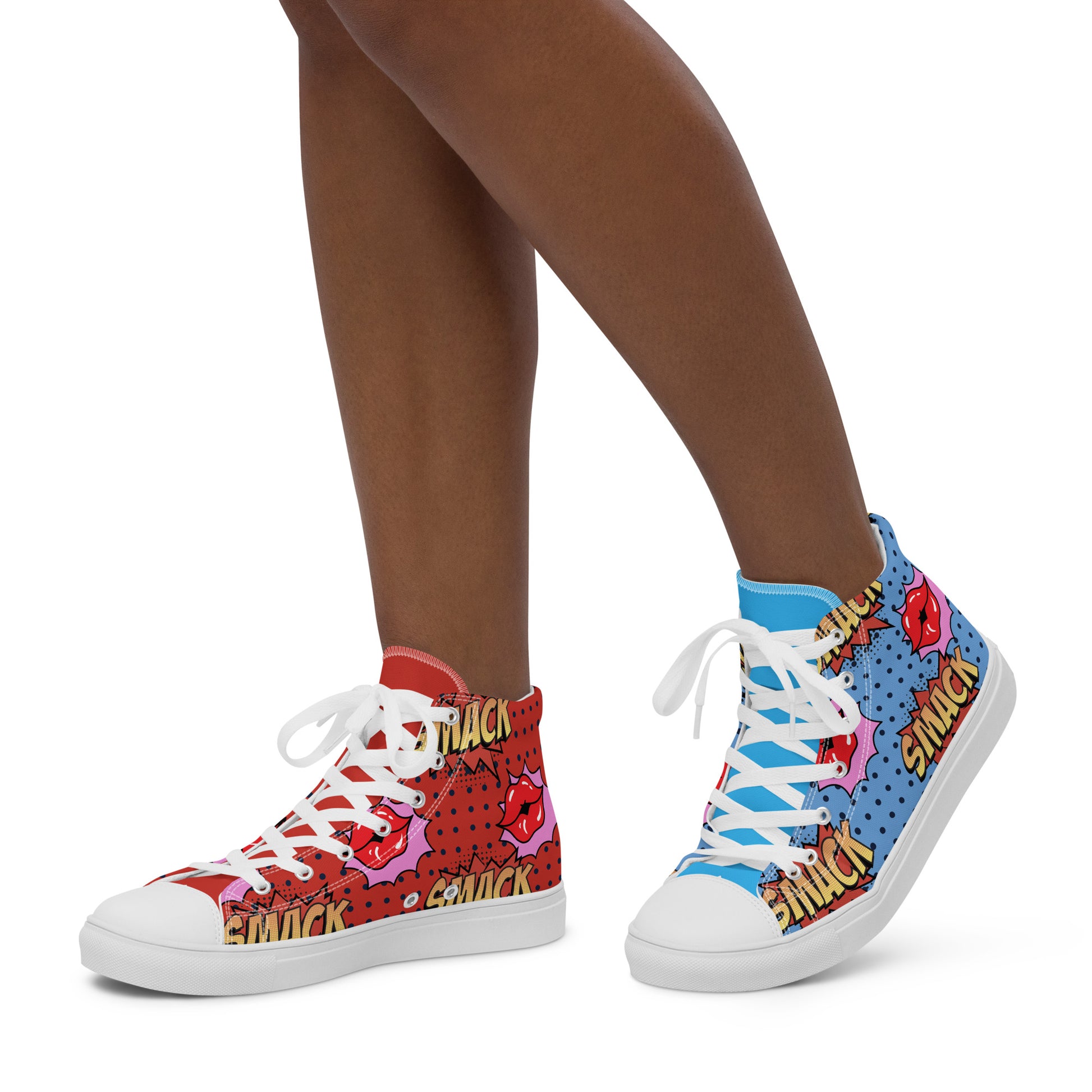 two tone Women’s high top canvas shoes (detail) — accessory — Pink Butter