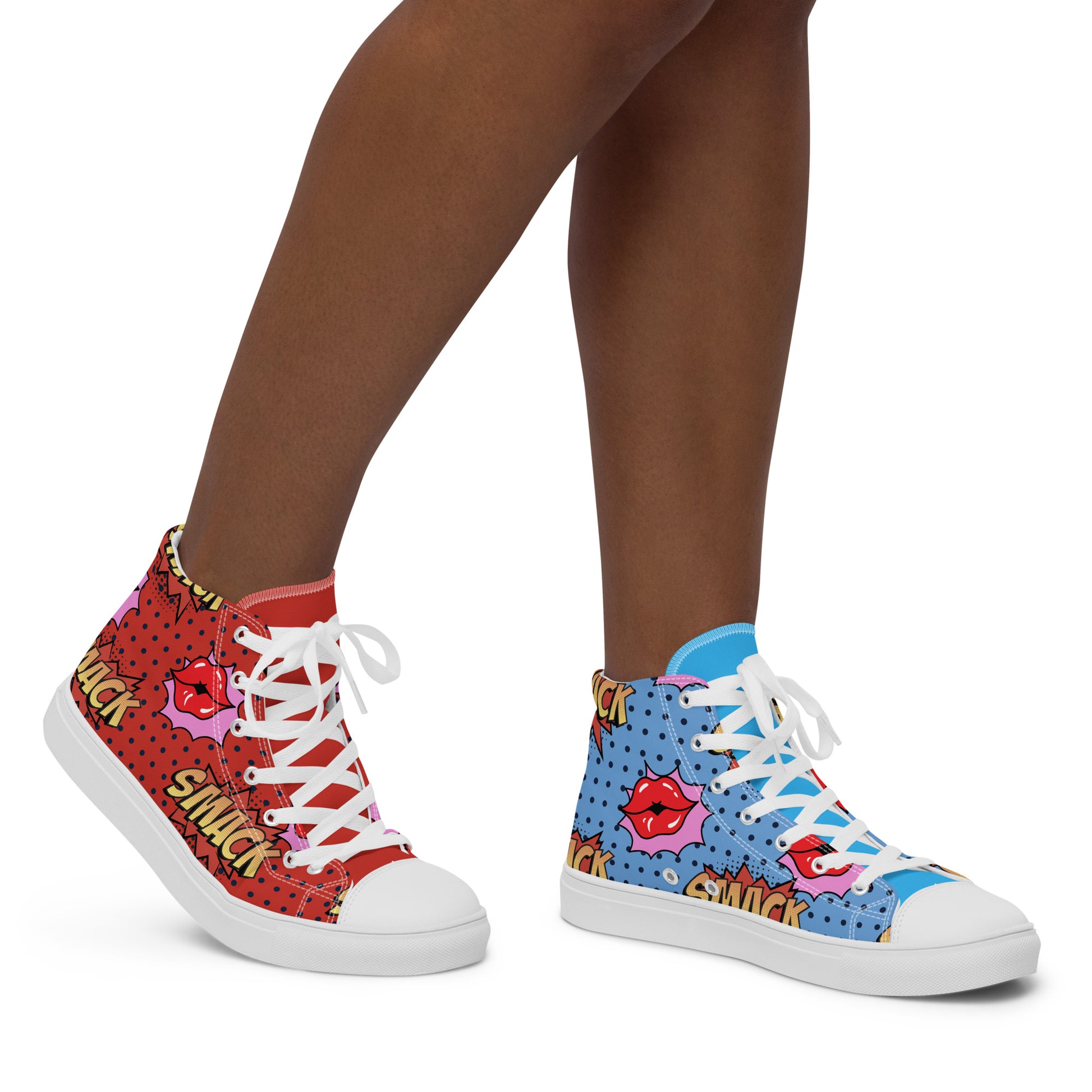 two tone Women’s high top canvas shoes (lifestyle) — accessory — Pink Butter